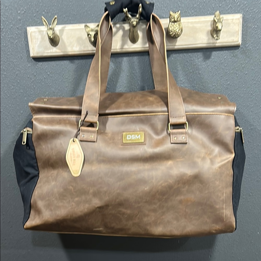 Brown and Black Men's Bag